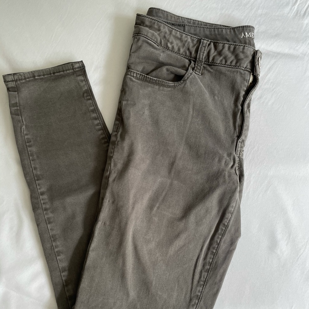 American Eagle Green Skinny Jeans